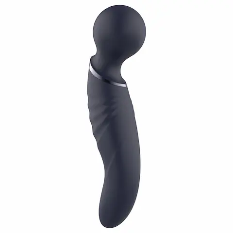 Glam – oboustranný wand vibrátor (tmavě šedý)