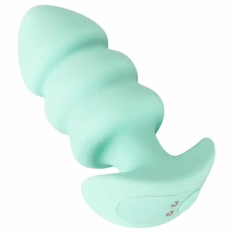 Cuties Mini – anální kolík s kuličkami – vibrace – zelený