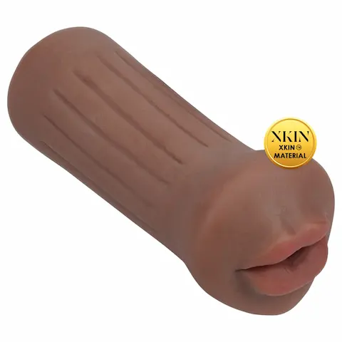 XKIN – umělá ústa masturbátor – S (tmavě přírodní)