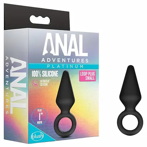 Anal Adventures Platinum S – anální kolík (černý) – malý