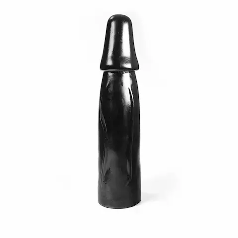 Dark Crystal DC01, černé vinylové dildo 34 x 5–9,5 cm
