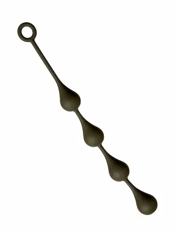 M&K Anal Drops 4 x 40 mm, černé silikonové anální kuličky 43 x 4 cm