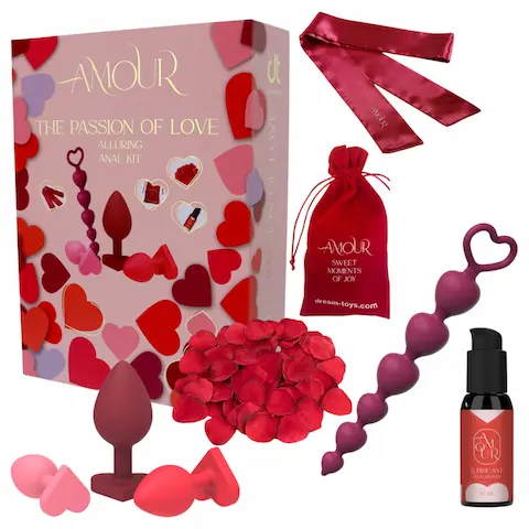 Dreamtoys Amour – dárková sada pro anální trénink (červená)