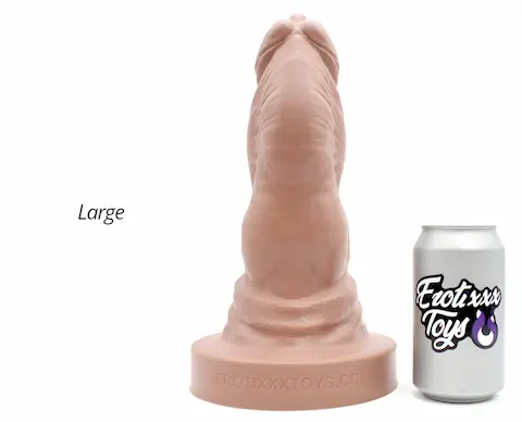 Erotixxx Toys Bulldog Pale Flesh 75% L, prémiové silikonové dildo s Vac-U-Lock 28,5 x 6,4–10,2 cm