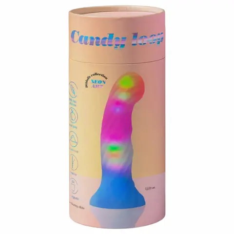 Love to Love Candy Loop – svítící silikonové dildo s LED (růžovo-modré) – 16,9 cm