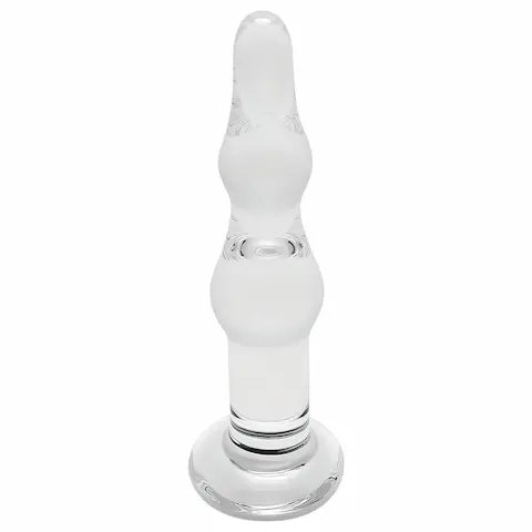 Rimba Dolly – anální skleněné dildo – vlnitý tvar – čiré