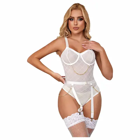 Subblime 954291 – body s řetízky – průhledné – bílá