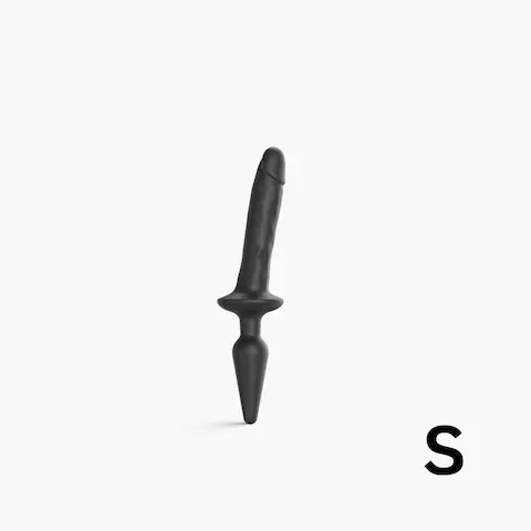 strap-on-me Realistic Switch Plug-in 2in1 Dildo & Butt Plug Black