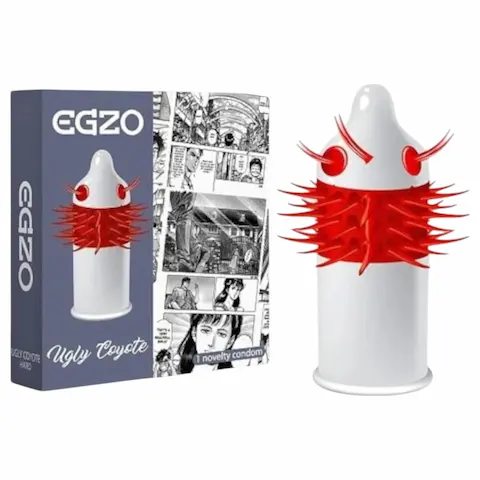 Egzo Ugly Coyote – kondom s dlouhými hroty – 1 kus