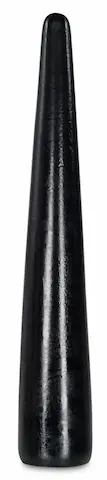 HardToys FBP15, černé vinylové dildo 35 x 2,2–5,8 cm