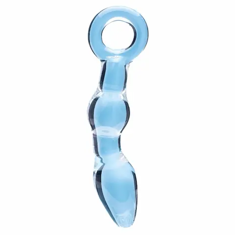 Clarity Utopian Mystique – anální dildo z rýhovaného skla (průhledné)