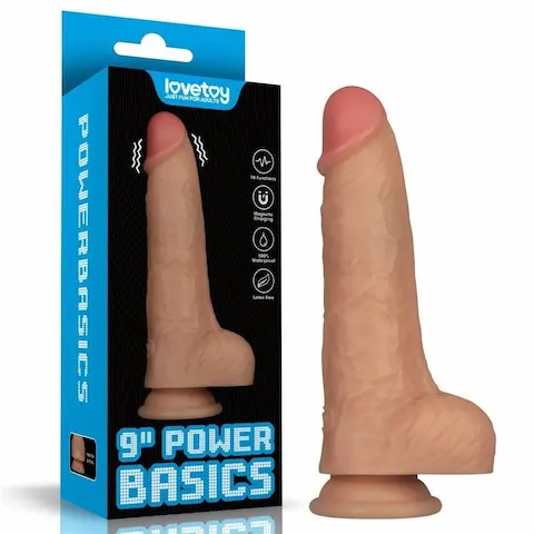 Lovetoy 9″ Power Basics, PVC dildo s přísavkou 22,5 x 5 cm