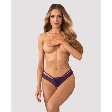 Tanga Obsessive Vibres Crotchless fialová