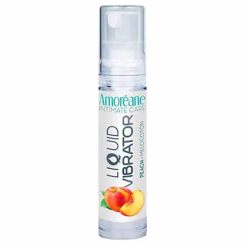 Amoréane – tekutý vibrační stimulační lubrikant broskev (10 ml)