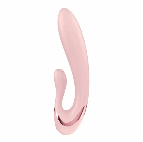 Satisfyer Pearl Bunny 3 Rose, dvojitý silikonový vibrátor s rotujícími perličkami