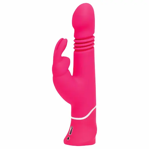 Happyrabbit – vibrátor s pohybem a klitorálním ramenem – dobíjecí, růžový
