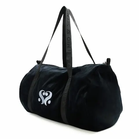 Sei Mio Velvet Duffle Bag, taška s popruhy a zipem na erotické pomůcky
