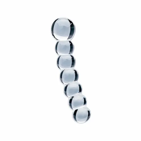 Clarity Celestial Orb, oboustranné dildo z borosilikátového skla 17 x 3,8 cm