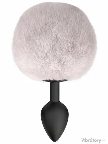 Anální kolík s králičím ocáskem Emotions Fluffy White