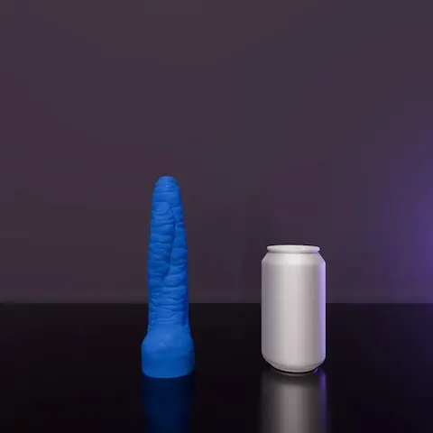 Erotixxx Toys Sea Monster Red & Black 40% S, prémiové silikonové dildo s Vac-U-Lock 20,5 x 3,3–4,8 cm