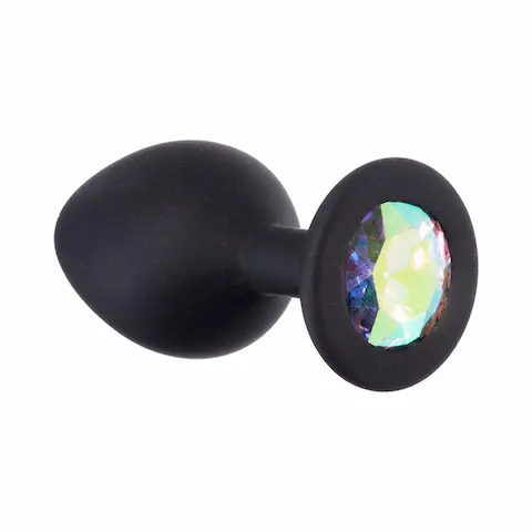 Lola Games Emotions Cutie Medium Black-Moonstone Crystal, silikonový anální kolík 8 x 3,5 cm