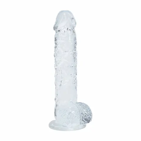 Realrock gelové dildo s přísavkou 14,5 cm transparentní