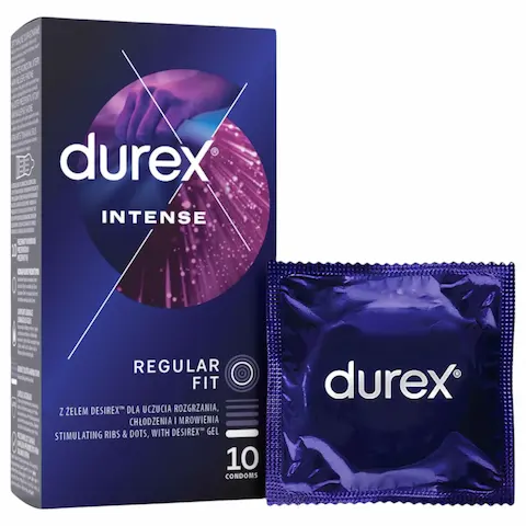 Durex Intense – vroubkovaný a tečkovaný kondom (10 ks)