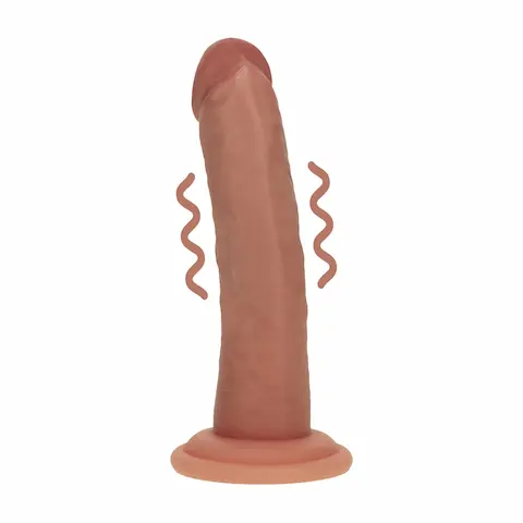RealRock Dual Density Silicone realistický vibrátor 17 cm – Tan