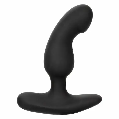 CalExotics Rechargeable Curved Probe, silikonový vibrační anální kolík 10,5 x 3,2 cm