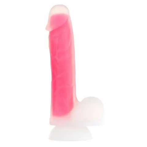 BOOM Dual Density Dildo Glow in Dark růžové