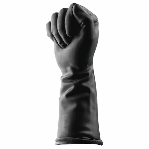 BUTTR Gauntlets – latexové rukavice na fisting, rukavice na pěstní sex (černé)