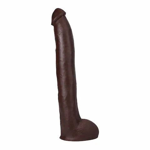 Doc Johnson Signature Cocks Hollywood Cash ULTRASKYN 11″ Cock with Vac-U-Lock Suction Cup, hnědé dildo s Vac-U-Lock přísavkou 29 x 4,6 cm