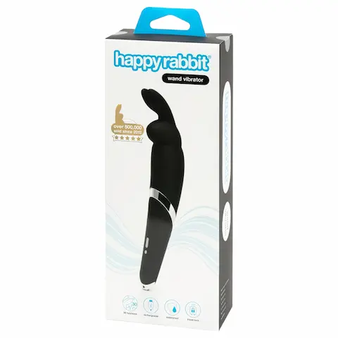 Happyrabbit – masážní vibrátor na baterii – černý