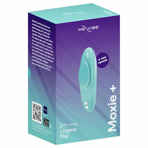 We-Vibe Moxie+ – nositelný klitoriální vibrátor s aplikací a dálkovým ovládáním (tyrkysový)