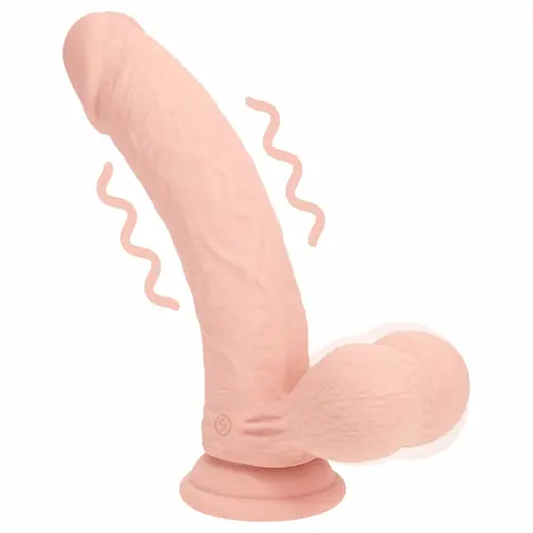 RealRock – realistický vibrátor s dvojitou hustotou (tělová barva) – 20 cm