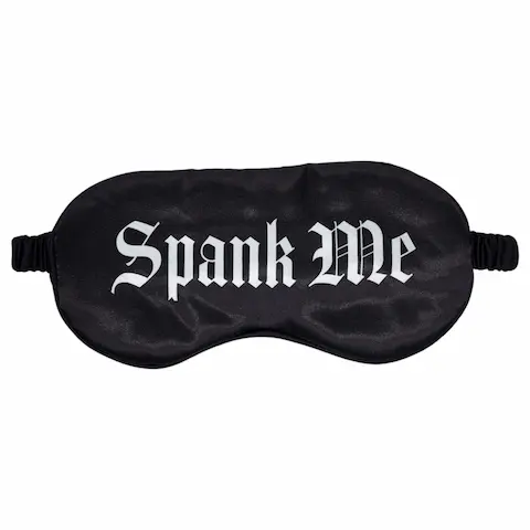 Au! – saténová oční maska s nápisem „Spank Me“ (černá)