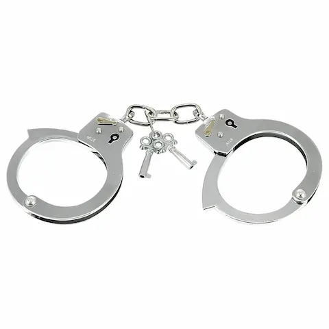 Rimba Metal Police – kovové pouta – stříbrné