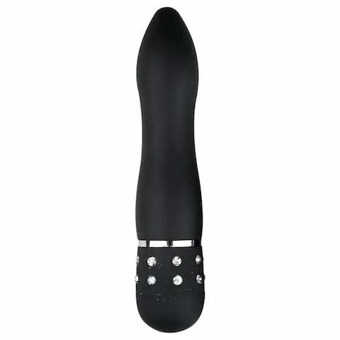 Easytoys Diamond Curved – mini vibrátor – zakřivený – černý