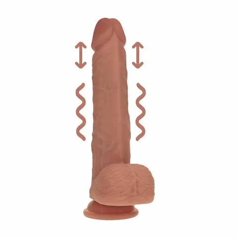 RealRock Dual Density Realistický vibrátor s přirážením 23 cm – Tan