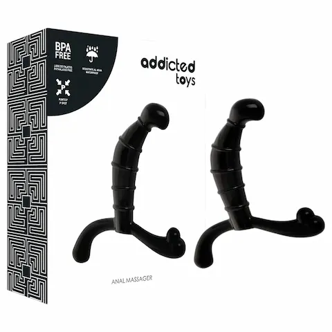 Addicted Toys – masér prostaty a hráze (černý) – 11,3 cm