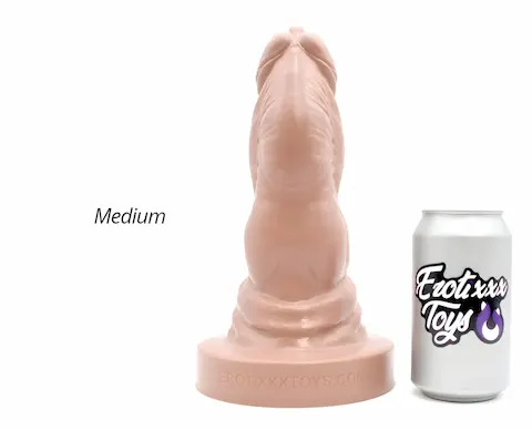 Erotixxx Toys Bulldog Pale Flesh 75% M, prémiové silikonové dildo s Vac-U-Lock 25,5 x 5,8–9 cm