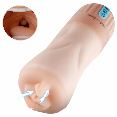 Lonely realistický masturbátor ve tvaru úst s vibrací a sací funkcí