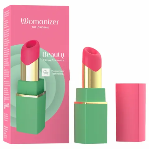 Womanizer Beauty – stimulátor klitorisu s vlnami vzduchu ve tvaru rtěnky (zelený)