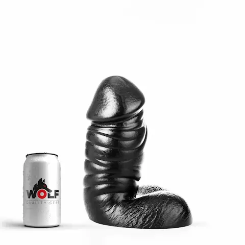 Wolf Commander L, černé dildo s Vac-U-Lock 28 x 10–12,5 cm
