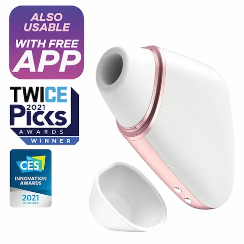 Satisfyer Love Triangle – aplikací řízený stimulátor klitorisu s tlakovými vlnami (bílý)