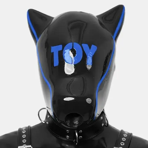 Furrjoi Silicone Patterned Ido Dog Drone Toy Blue Regular, silikonová psí maska s otvorem na ústech