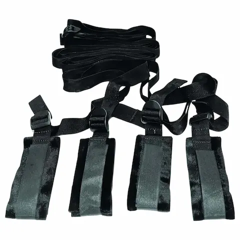 S&M – poutací bondage sada k posteli – černá