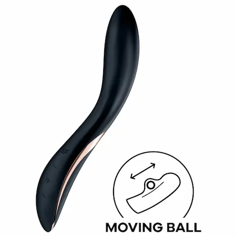Satisfyer Rrrolling – vibrační G‑bodový vibrátor s pohyblivou kuličkou (černý)