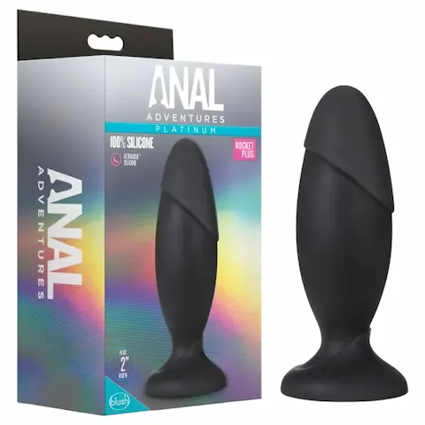 Anal Adventures Platinum Rocket – velký anální kolík – černý