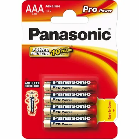 Panasonic AAA LR03 1,5 V Pro Power, mikrotužkové AAA baterie (4 ks)